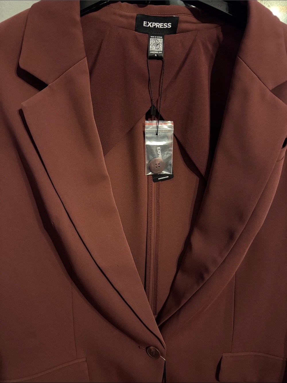 Express Women's Single-Button Blazer - Chestnut Brown - Picture 4 of 4